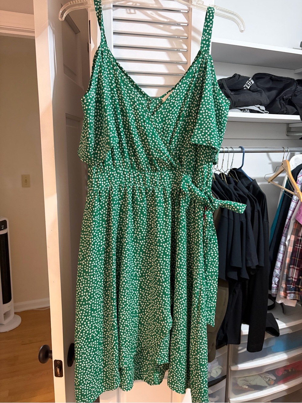 Green Polka Dot Wrap Sundress - Sienna Sky